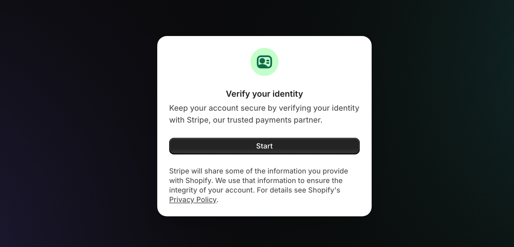 Shopify 通过 Stripe 进行身份验证